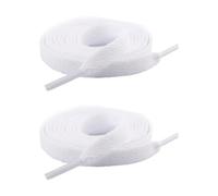Kfwfuaee 1 paire de lacets plats pour baskets - 8 mm de large - En polyester - Multicolore - Pour la course sportive - Chaussures décontractées - Bottes, Blanc., Taille unique