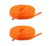 Kfwfuaee 1 paire de lacets plats pour baskets - 8 mm de large - En polyester - Multicolore - Pour la course sportive - Chaussures décontractées - Bottes, Orange, Taille unique