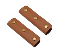 Kfwfuaee 1 paire de poignées en cuir PU souple avec poignées de protection pour les sangles de portefeuille souples pour bagages, porte-monnaie et sacs Protection des bagages, marron clair