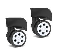 Kfwfuaee 1 paire de roulettes de rechange pour valise, valise à roulettes, rotation à 360 degrés, kit de réparation robuste pour roue de bagage, pièce de rechange, W130 Noir, One Size