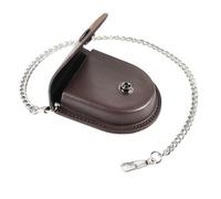 Kfwfuaee Antique Pocket Watch Étui de protection en cuir PU pour une utilisation quotidienne et affaires de voyage avec chaîne en métal, Couleur café.