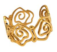 Kfwfuaee Bague en acier inoxydable plaqué or 18 carats en forme de tourbillon unique pour femme Bracelet confortable Cadeau d'anniversaire Bijoux Bague en or en acier inoxydable, comme décrit
