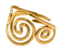 Kfwfuaee Bague en acier inoxydable plaqué or 18 carats en forme de tourbillon unique pour femme Bracelet confortable Cadeau d'anniversaire Bijoux Bague en or en acier inoxydable, comme décrit