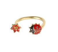 Kfwfuaee Bague réglable inspirée des coccinelles 6 étoiles, détails émaillés artistiques, bijoux tendance faits à la main, bijoux fantaisie réglables pour un usage quotidien, taille unique, Comme