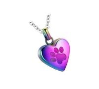 Kfwfuaee Bijou funéraire pour animaux de compagnie - Collier mémorial en acier avec récipient à cendres scellé et urnes en forme de cœur - Cadeau de condoléances pour propriétaires d'animaux de