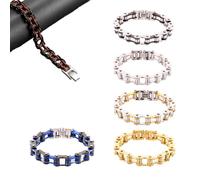 Kfwfuaee Bracelet chaîne de motard robuste design résistant à la torsion Bijoux confortables personnalité chaîne moto banque nerf punk design bracelet, taille unique, comme décrit
