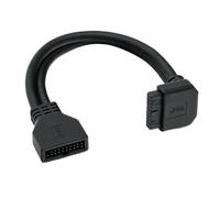 Kfwfuaee Câble d'extension de carte mère USB 3.0 plaqué or - 25 cm - 90 degrés - Design coude - Adaptateur pour les constructions PC