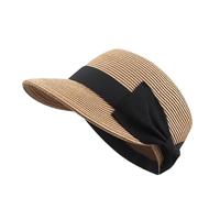 Kfwfuaee Chapeau de soleil pliable à larges bords - Chapeau de paille tissé confortable pour les voyages à la plage et les vacances à déguiser - Chapeau de soleil à larges bords, kaki, taille unique