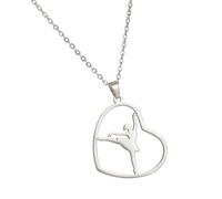 [Kfwfuaee] Collier de gymnastique en forme de cœur creux avec pendentif en forme de cœur Collier tendance Bijoux de cou Texture en acier inoxydable