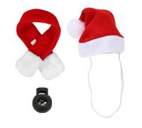 Kfwfuaee Costume de Père Noël, bonnet, écharpe, canines, doux, changeable, vacances, fête, photo, costume de chien, écharpe de Noël avec bonnet