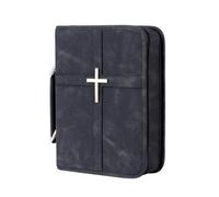 Kfwfuaee Couverture de Bible Portable en Cuir Synthétique Chiasme Protection pour Voyage Taille 24,9 x 17,9 x 5,6 cm Couverture Bible Vintage