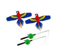 Kfwfuaee Ensemble de Jouets de cerf-Volant d ' extérieur Familial avec Canne à Moulinet et Ligne de 30 M, Paquet de 2 Cerfs-Volants Volants pour Parc, Utilisation en Plein air et Sorties