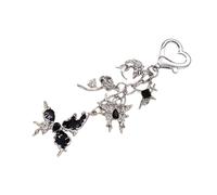Kfwfuaee Esthétique Papillon Bowknot Porte-clés Ensemble de Bijoux Minimaliste en Métal Léger pour Femmes Filles Accessoires Cadeau Bijoux Émail Ensemble Cadeau, Noir , taille unique
