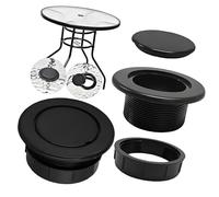 Kfwfuaee Jeu de Bouchons de Trou de Parasol pour Table de Patio, Insert et Capuchon en ABS avec écrou de retenue fileté, s ' adapte à Un Trou de 2 Pouces et à Une Ouverture d ' Arbre de 1, 63 Pouces