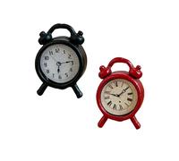 Kfwfuaee Lot de 2 réveils miniatures en alliage pour décoration de maison de poupée, bureau, étagère, décoration de maison de poupée