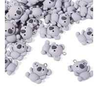 Kfwfuaee Lot de 20 porte-clés koala - Pendentif raffiné en résine - Convient pour boucles d'oreilles, colliers et autres bijoux à thème
