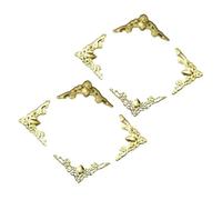Kfwfuaee Lot de 8 protections d'angle en métal robuste 3 couleurs dorées, argentées, bronzes, adaptées aux bibliothèques, bureaux, coins de livres en métal, Small, Comme décrit, Comme décrit.
