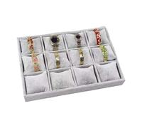 Kfwfuaee Organisateurs de bijoux en flanelle - 12 compartiments - Avec coussin réglable - Pour roulement de bracelets - En flanelle - Pour montres et bracelets, taille unique, comme décrit
