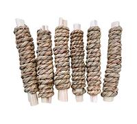 Kfwfuaee Paquet De 6 Jouets À Mâcher en Bambou Naturel pour Lapins Friandises en Tissée pour Écureuil Chinchilla Gardant Les Petits Animaux en Bonne Santé Jouets À Mâcher pour Lapin