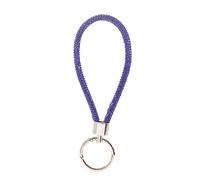 Kfwfuaee Porte-clés en corde de cristal avec dragonnes de poignet pour clés de voiture, porte-monnaie, décorations de téléphone et sacs, bleu