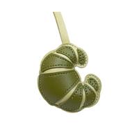 Kfwfuaee Porte-clés esthétique pour sac à main, breloque croissants en cuir, porte-clés pour femme, sac à main, sac à dos, décorations cadeaux, Matcha.