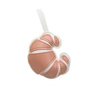 Kfwfuaee Porte-clés esthétique pour sac à main, breloque croissants en cuir, porte-clés pour femme, sac à main, sac à dos, décorations cadeaux, Haricots rouges