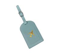 Kfwfuaee Portefeuille avec motif d'avion et accents métalliques bloquant la déchirure en cuir PU Global Journey Essential Élégant étui pour passeport sécurisé Aéroport, bleu clair, Mass Beauty