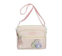 Kfwfuaee Practical Casual Crossbody Purse with Badge Space Display Nylon Shoulder Bags for Individualistic Expression Campus Life Bag