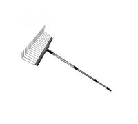 Kfwfuaee Râpes de jardin en acier haute performance - 21 dents renforcées - Pour les déchets de roches foliaires sans effort dans les jardins de jardin - Raclette ergonomique