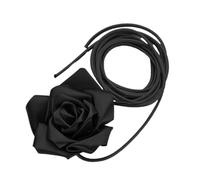 Kfwfuaee Ruban Rose Ceinture Fleur Taille Réglable Collier Bijoux de Taille pour Femmes Fête de Mariage Événement Formel Rose Embellie Ceinture Formelle, Noir , taille unique
