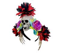 Kfwfuaee Serre-tête de mort en résine - Accessoire de coiffure pour cheveux avec rembourrage doux - Pour les fêtes d'Halloween et les spectacles sur scène - Tête de mort d'Halloween