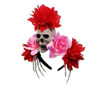 Kfwfuaee Serre-tête de mort en résine - Accessoire de coiffure pour cheveux avec rembourrage doux - Pour les fêtes d'Halloween et les spectacles sur scène - Tête de mort d'Halloween