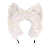 Kfwfuaee Serre-tête en peluche avec oreilles de chat et ruban décoratif - Accessoire de cheveux tendance pour jeux de rôle - Célébrations de Noël - Unisexe - Pour enfants