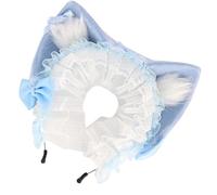 Kfwfuaee Serre-tête en peluche avec oreilles de chat et ruban décoratif - Accessoire de cheveux tendance pour jeux de rôle - Célébrations de Noël - Unisexe - Pour enfants