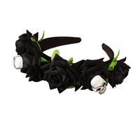 [Kfwfuaee] Serre-tête Halloween Squelette Citrouille Tête de Mort Rose Taille Réglable Postiche Cheveux Décoration Costume Fête