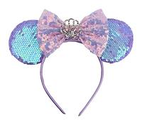 Kfwfuaee Serre-tête scintillant avec oreilles de souris à paillettes - Bandeau de fête à thème - Bijou de cheveux - Oreilles de souris - Bandeau