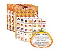 Kfwfuaee Thèmes de Thanksgiving Bingo Jeu de cartes Jeu de Cartes Jouets de divertissement pour enfants et salles de classe Réunions à la maison