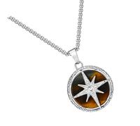 [Kfwfuaeee] Collier avec pendentif rond réglable en acier inoxydable collier de chaîne de bijoux spirituel pour pendentif étoile d'anniversaire de la Saint-Valentin, フリーサイズ, Comme décrit dans la