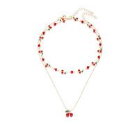 [Kfwfuaeee] Pendentif en forme de cerise inspiré du millésime réglable, chaîne de clous en zircone, multifonction, accessoire de bijoux empilable pour décontracté ou fête, フリーサイズ, Comme décrit dans la