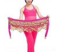 KFXYSM Ceinture Danse Orientale Belly Dance Taille Chaîne Hand Foulard Bellydance Ceinture de la Ceinture Danse Tenue Danse Orientale Femme(Rose Red)