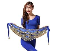 KFXYSM Ceinture Danse Orientale Ceinture De Danse du Ventre for Femmes, Écharpe Multicolore en Verre Et Soie, Cristal, Chaîne Taille, Hanche, Nouvelle Collection Tenue Danse Orientale Femme(Blue)
