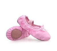KFXYSM Chaussures de Ballet, Chaussons Ballet Fille 2 Paires Belle Toile Soft Sole Sole Filles Enfants Dentelle Ballet Pratique Chaussures de Danse pour Enfants(Pink,Size 29)