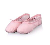 KFXYSM Chaussures de Ballet, Chaussons Ballet Fille 2 Paires Enfants Professionnels Enfants Enfants Coton Toile Soft Ballet Chaussures de Pratique(Pink,Size 26)
