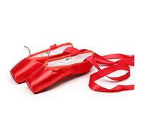 KFXYSM Chaussures de Ballet, Chaussons Ballet Fille Ballet Pointe Chaussures Toile Satin Noir Ballerina Rouge pour la Danse Performance(Red Sain,38)
