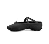 KFXYSM Chaussures de Ballet, Chaussons Ballet Fille Chaussures de Ballet Adultes Durable Toile Triangulaire Arch Design pour Femmes Filles(Black,11)