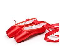 KFXYSM Chaussures de Ballet, Chaussons Ballet Fille Toile de Satin avec Ruban Coton Filles féminines Noires Rouges de Ballet de Ballet de Ballet de Pointe(Red,7)