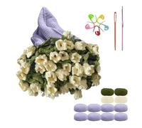 KFXYSM Couverture Au Crochet Florale Pliable Couverture En Crochet For Bouquet De Fleurs, Roses, Douce Tricot, Cadeaux La Fête Des Mères(B 100 x 100 cm)