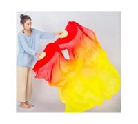 KFXYSM Fan Veil Soie LéGer,Eventail Voile 1 Paire (1L + 1R) de voiles en Soie véritable for Danse du Ventre, Taille Classique(As picture-02,120cm-Kids Size)