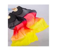 KFXYSM Fan Veil Soie LéGer,Eventail Voile 1 Paire (1L + 1R) de voiles en Soie véritable for Danse du Ventre, Taille Classique(As picture-18,120cm-Kids Size)