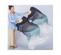 KFXYSM Fan Veil Soie LéGer,Eventail Voile 1 Paire (1L + 1R) de voiles en Soie véritable for Danse du Ventre, Taille Classique(As picture-05,120cm-Kids Size)